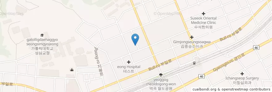 Mapa de ubicacion de 꼰솔라따 선교수도회 en کره جنوبی, گیونگی-دو, 부천시.