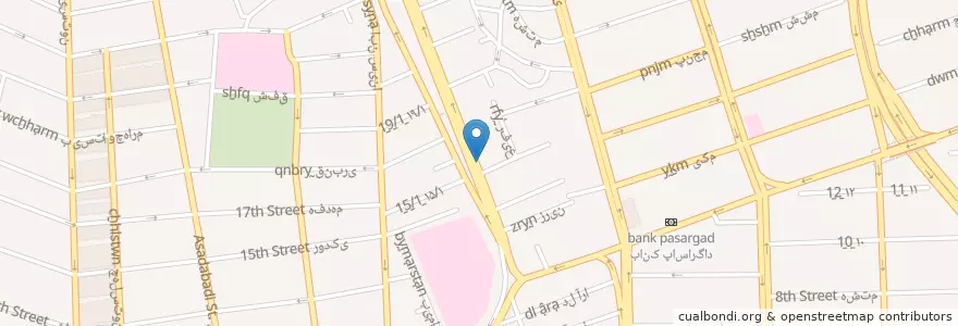 Mapa de ubicacion de دکتر محمود آستانه en Iran, Tehran Province, Tehran County, Tehran, بخش مرکزی شهرستان تهران.