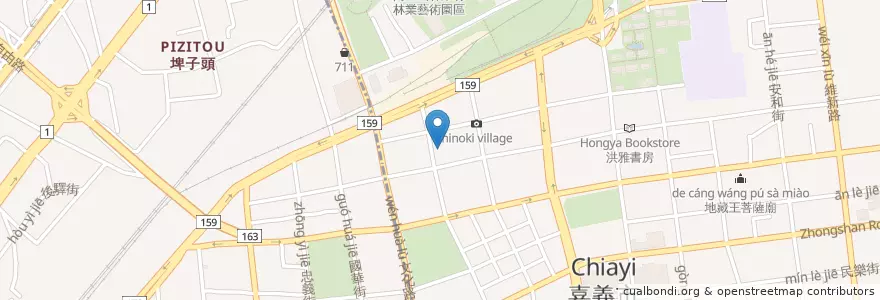 Mapa de ubicacion de Mimico Coffee en Taiwán, Provincia De Taiwán, 嘉義市, Condado De Chiayi, 東區.