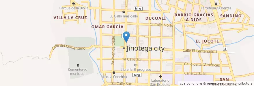 Mapa de ubicacion de Reloj de Catedral en 尼加拉瓜, Jinotega, Jinotega (Municipio).