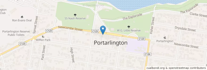 Mapa de ubicacion de Tandoori Mahal Portarlington en Australië, Victoria, City Of Greater Geelong.