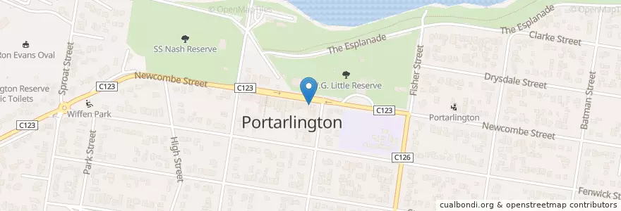 Mapa de ubicacion de Portarlington Pharmacy en オーストラリア, ビクトリア, City Of Greater Geelong.