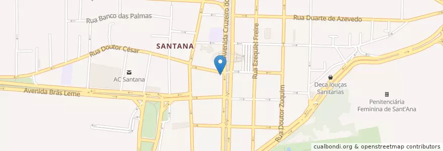 Mapa de ubicacion de Restaurante Bolinho de Bacalhau en Brazil, Southeast Region, São Paulo, Região Geográfica Intermediária De São Paulo, Região Metropolitana De São Paulo, Região Imediata De São Paulo, São Paulo.