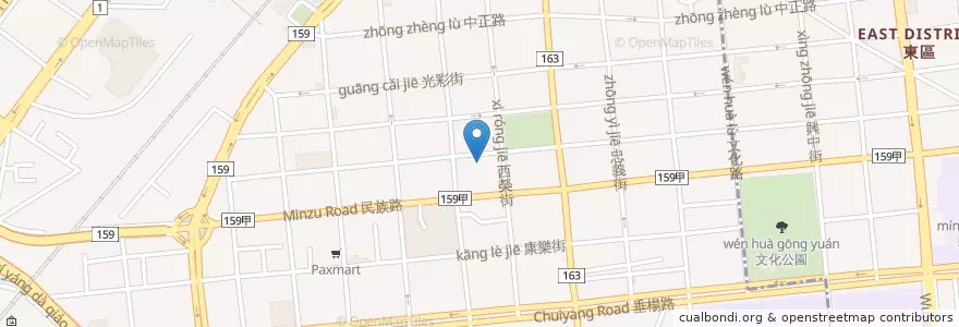 Mapa de ubicacion de 巷子內的小餐館 en Tayvan, 臺灣省, 嘉義市, 嘉義縣, 西區.