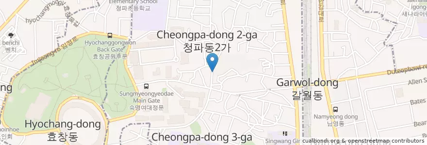 Mapa de ubicacion de 순교복자수녀회 en 대한민국, 서울, 용산구, 청파동.