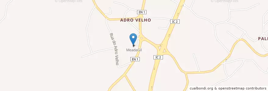 Mapa de ubicacion de MeadaGil en Portugal, Centre, Baixo Mondego, Coïmbre, Coïmbre, Assafarge E Antanhol.