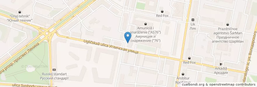 Mapa de ubicacion de Шале en Rusia, Distrito Federal Central, Óblast De Yaroslavl, Ярославский Район, Городской Округ Ярославль.