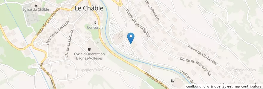 Mapa de ubicacion de Mobility en سويسرا, Valais/Wallis, Entremont, Bagnes.