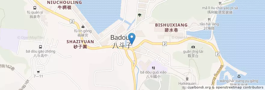 Mapa de ubicacion de 上等牛肉麵 en 臺灣, 臺灣省, 基隆市, 中正區.