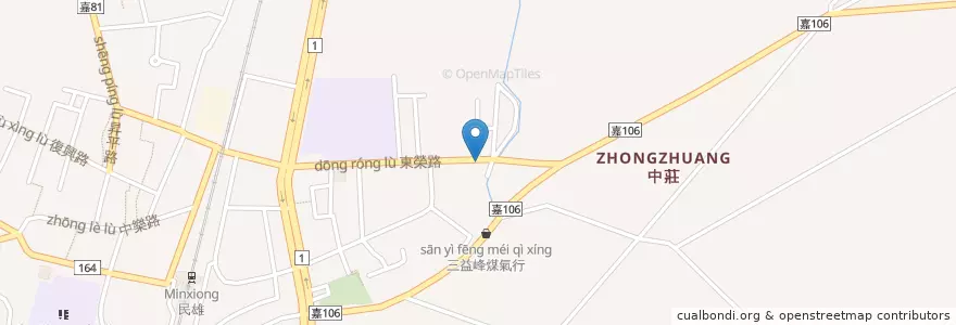 Mapa de ubicacion de 喬登麵包店 en Taiwan, 臺灣省, 嘉義縣, 民雄鄉.
