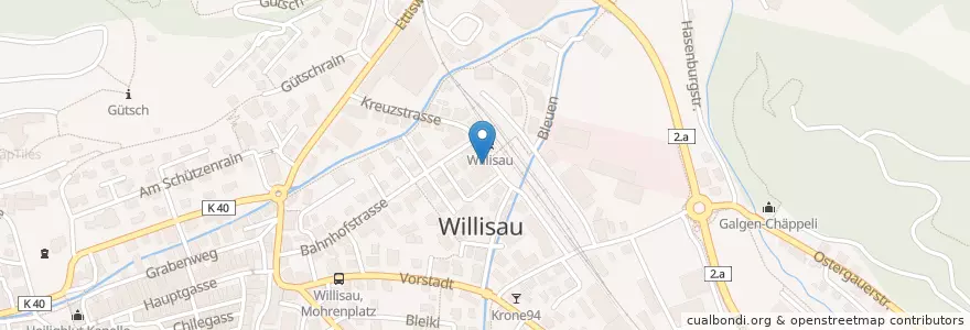 Mapa de ubicacion de Poststelle Willisau en İsviçre, Luzern, Willisau.