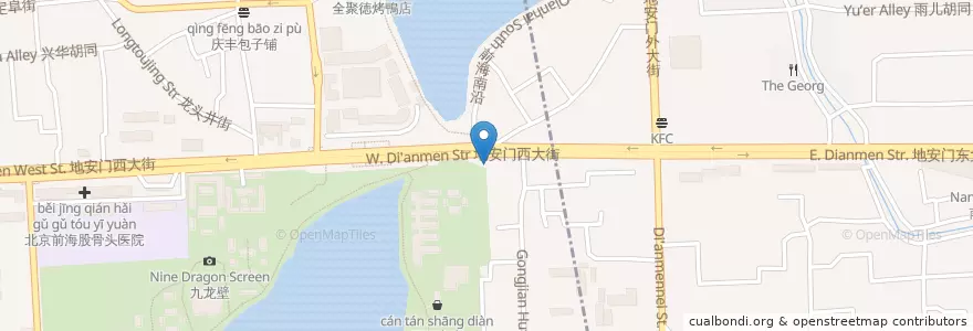 Mapa de ubicacion de 管氏翅吧 en 중국, 베이징시, 허베이성, 西城区, 东城区.