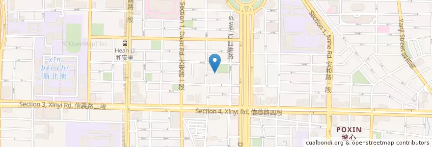 Mapa de ubicacion de 秋料理 en 台湾, 新北市, 台北市, 大安区.