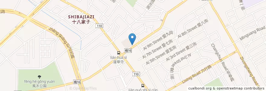 Mapa de ubicacion de 公設民營桃園慈文社區公共托育家園 en 臺灣, 桃園市, 桃園區.