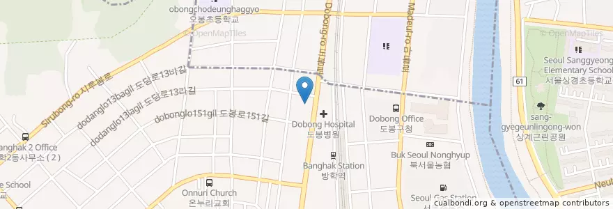 Mapa de ubicacion de 방학동물종합병원 en Corea Del Sur, Seúl, 도봉구, 방학1동.