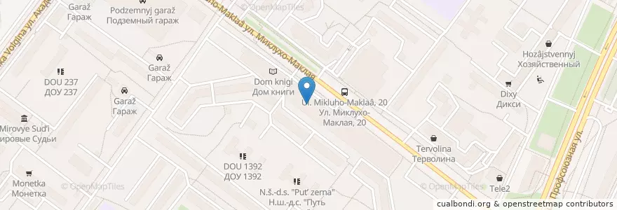 Mapa de ubicacion de Jeffreys coffeeshop en Rússia, Distrito Federal Central, Москва, Юго-Западный Административный Округ, Район Коньково.