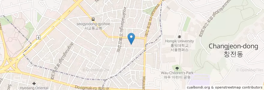 Mapa de ubicacion de 1988고기불패 홍대본점 en Zuid-Korea, Seoel, 마포구, 서교동.