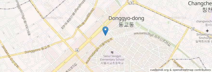 Mapa de ubicacion de 홍짜장 en 大韓民国, ソウル, 麻浦区, 西橋洞.