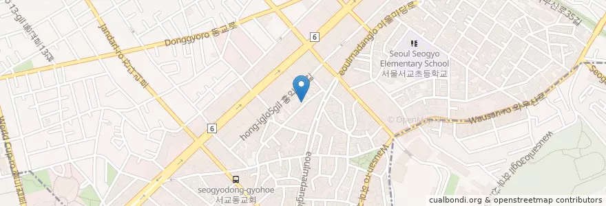Mapa de ubicacion de Ramen en Coreia Do Sul, Seul, 마포구, 서교동.