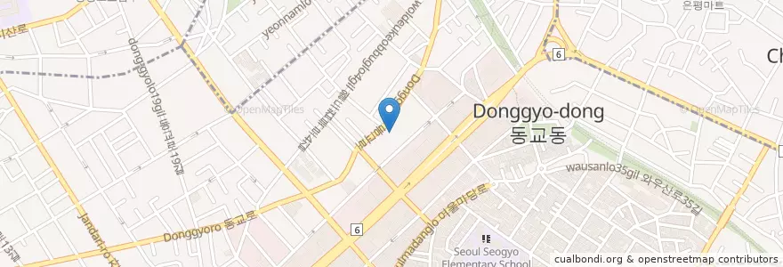Mapa de ubicacion de 네네치킨 en South Korea, Seoul, Mapo-Gu, Seogyo-Dong.