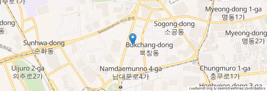 Mapa de ubicacion de 岳母家 en 韩国/南韓, 首尔, 소공동.