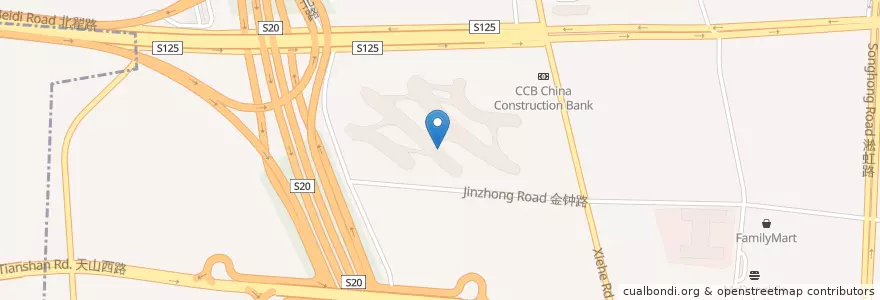 Mapa de ubicacion de Sukiya en China, Shanghai, Changning District.