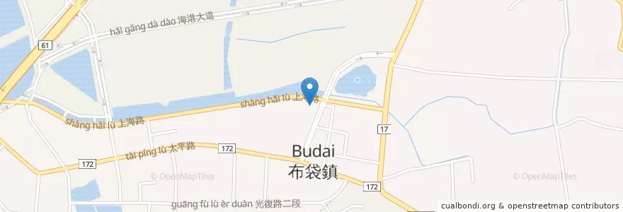 Mapa de ubicacion de 台灣中油 en 타이완, 타이완성, 자이 현, 부다이 진.