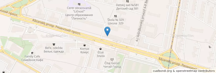Mapa de ubicacion de Макдоналдс en Rússia, Distrito Federal Central, Москва, Юго-Восточный Административный Округ, Рязанский Район.
