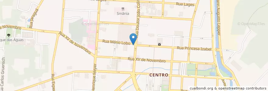 Mapa de ubicacion de Santander Select en 巴西, 南部, 圣卡塔琳娜, Região Geográfica Intermediária De Joinville, Microrregião De Joinville, 若茵维莱.