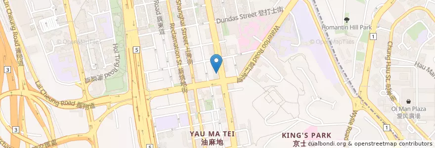 Mapa de ubicacion de HSBC en Chine, Guangdong, Hong Kong, Kowloon, Nouveaux Territoires, 油尖旺區 Yau Tsim Mong District.