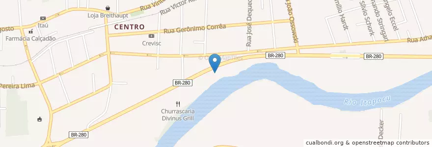 Mapa de ubicacion de Pizzaria La Família en Бразилия, Южный Регион, Санта-Катарина, Região Geográfica Intermediária De Joinville, Microrregião De Joinville, Guaramirim.