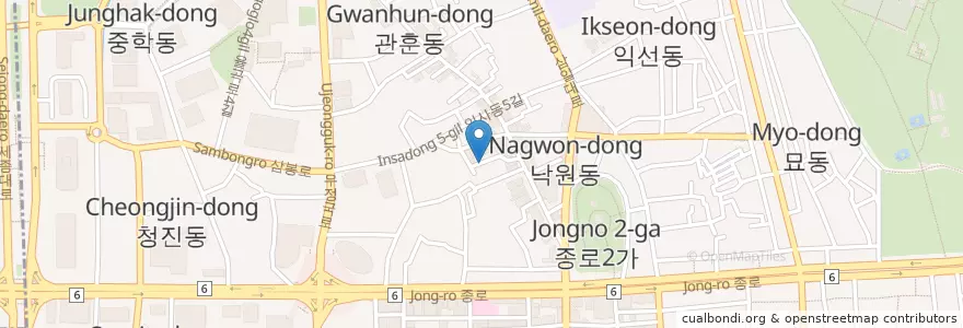 Mapa de ubicacion de rest en Corea Del Sur, Seúl, 종로구, 종로1·2·3·4가동.