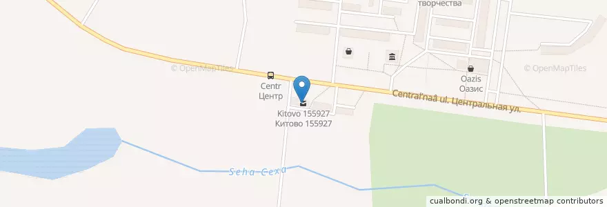 Mapa de ubicacion de Китово 155927 en Russia, Distretto Federale Centrale, Oblast' Di Ivanovo, Шуйский Район, Китовское Сельское Поселение.