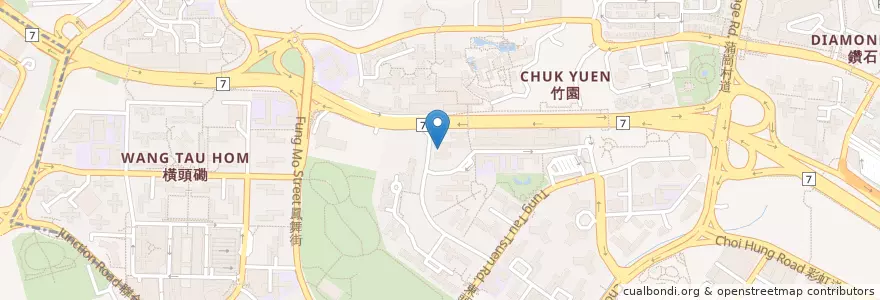 Mapa de ubicacion de 黃大仙郵政局 Wong Tai Sin Post Office en China, Guangdong, Hong Kong, Kowloon, Wilayah Baru, 黃大仙區 Wong Tai Sin District.