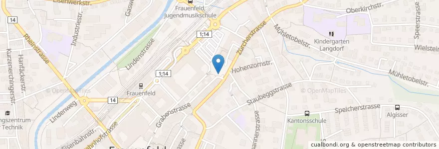 Mapa de ubicacion de Hygieneautomat en Suisse, Thurgovie, Bezirk Frauenfeld, Frauenfeld.