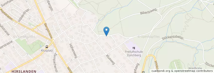 Mapa de ubicacion de Basilisk Privatbrunnen Klusstrassse en Zwitserland, Zürich, Bezirk Zürich, Zürich.