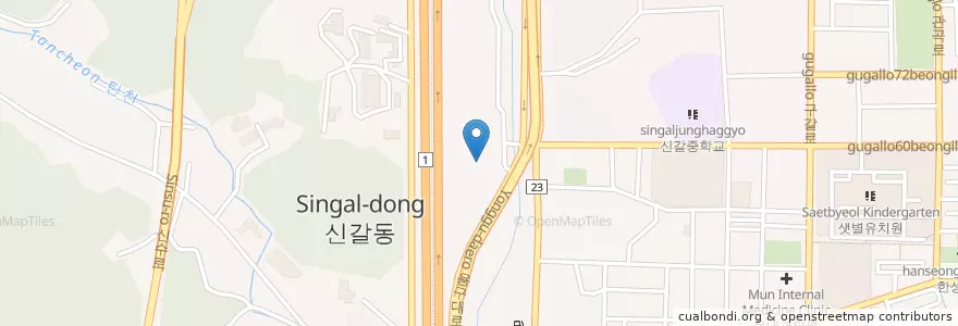 Mapa de ubicacion de 장수촌 en Corée Du Sud, Gyeonggi, 용인시, 기흥구.