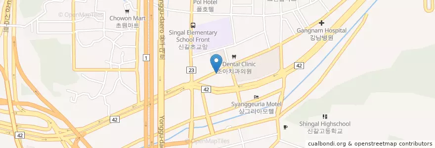 Mapa de ubicacion de 청기와감자탕 en کره جنوبی, گیونگی-دو, 용인시, 기흥구.