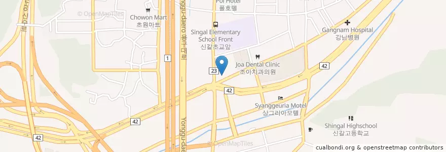 Mapa de ubicacion de 국수마루 en Güney Kore, 경기도, 용인시, 기흥구.