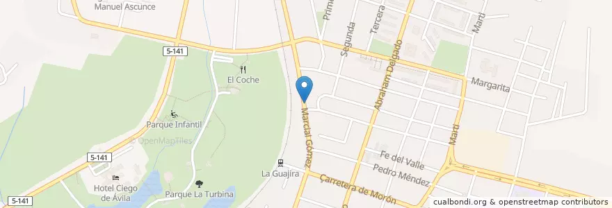 Mapa de ubicacion de Cafeteria La Poderosa en 쿠바, Ciego De Ávila, Ciego De Ávila, Ciudad De Ciego De Ávila, Ciudad De Ciego De Ávila.