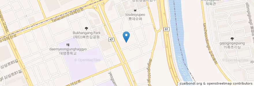Mapa de ubicacion de 카페 사푼사푼 en 대한민국, 서울, 강남구, 대치동, 대치2동.