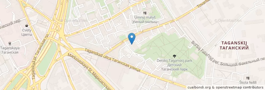 Mapa de ubicacion de Falafel Bro en Russie, District Fédéral Central, Moscou, Центральный Административный Округ, Таганский Район.