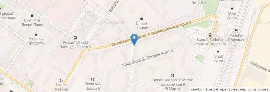 Mapa de ubicacion de KDL en Rusia, Центральный Федеральный Округ, Московская Область, Городской Округ Подольск.