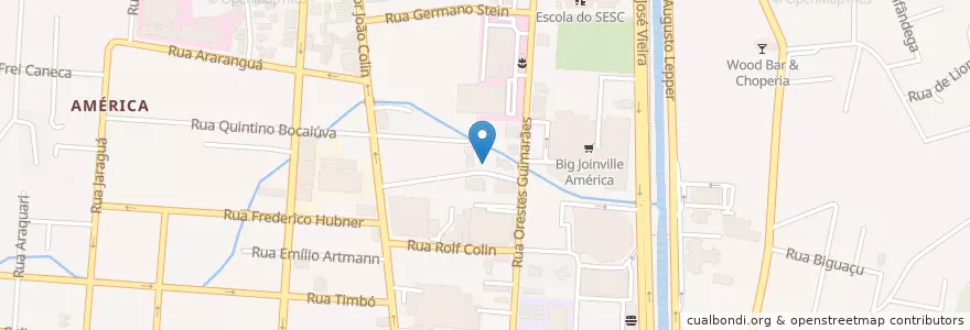 Mapa de ubicacion de Acquativa Reabilitação e Condicionamento Aquático en Brasil, Región Sur, Santa Catarina, Região Geográfica Intermediária De Joinville, Microrregião De Joinville, Joinville.