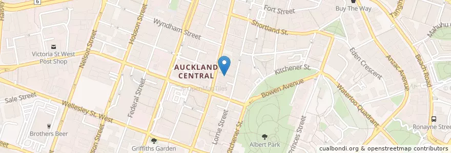 Mapa de ubicacion de Mezze Bar en Neuseeland, Auckland, Waitematā.