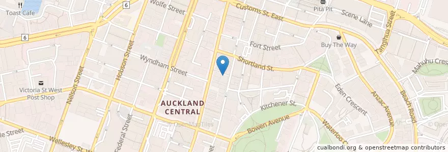 Mapa de ubicacion de Better Burger en Nieuw-Zeeland, Auckland, Waitematā.