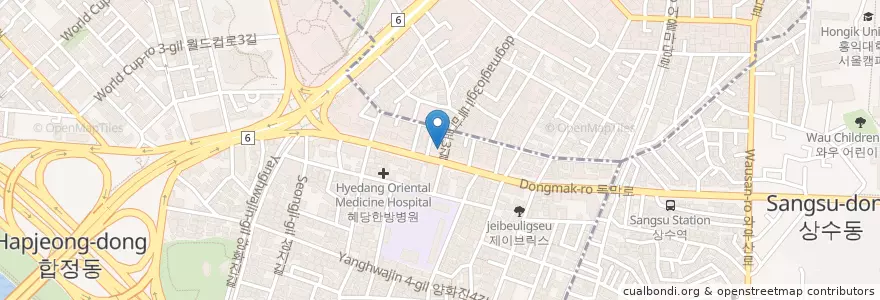 Mapa de ubicacion de NH농협은행 en Corea Del Sud, Seul, 마포구, 합정동.