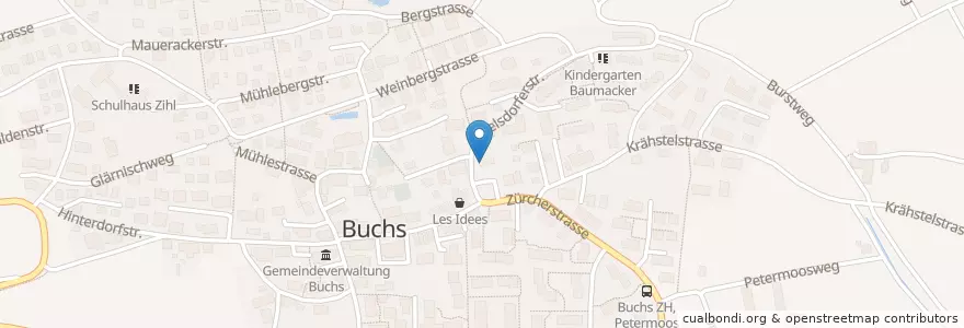 Mapa de ubicacion de Dr. med. Jürg Stebler en Suisse, Zurich, Bezirk Dielsdorf, Buchs (Zh).