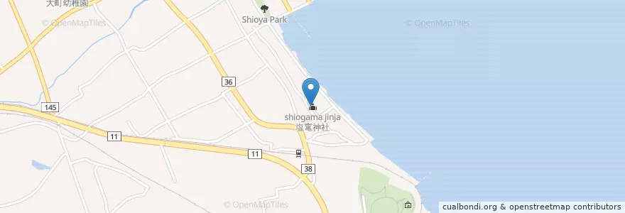 Mapa de ubicacion de 塩竃神社 en اليابان, كاغاوا, 高松市.