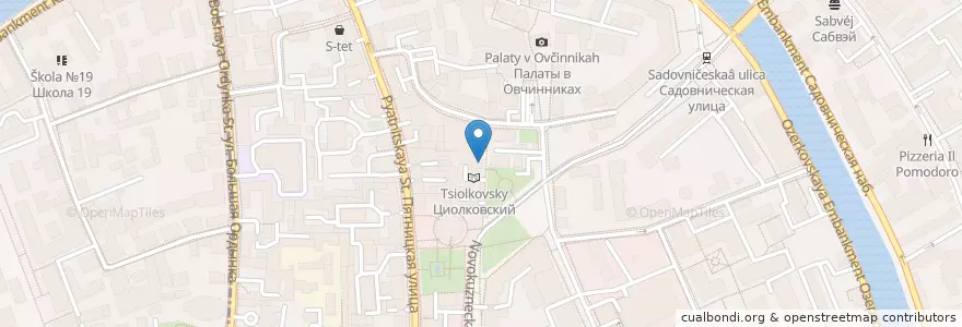 Mapa de ubicacion de Северянин en Rusland, Centraal Federaal District, Moskou, Центральный Административный Округ, Район Замоскворечье.